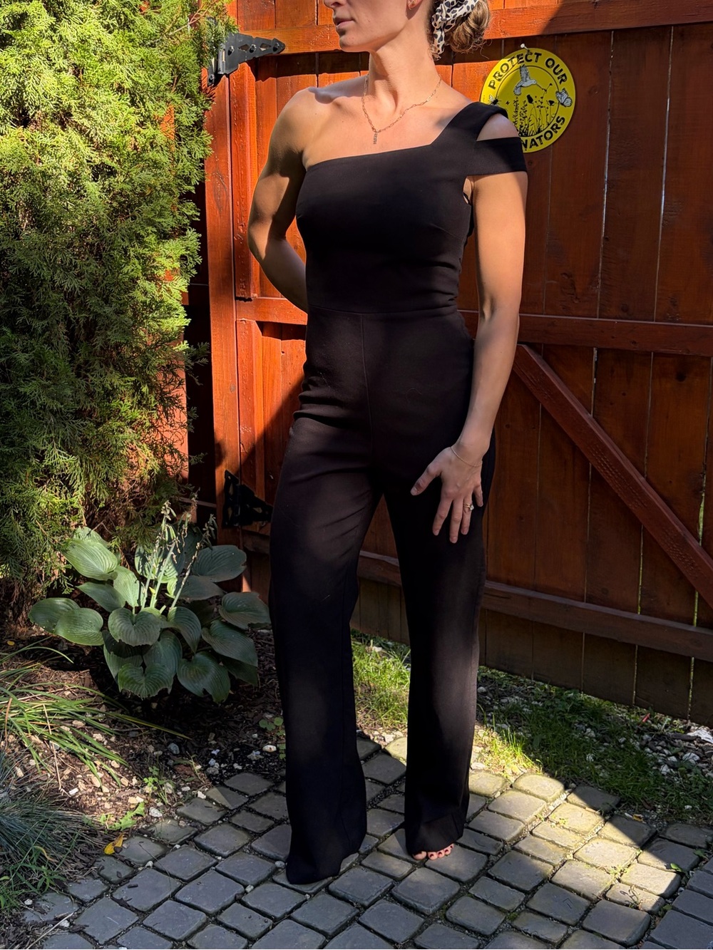 Likely Black One-Shoulder Jumpsuit